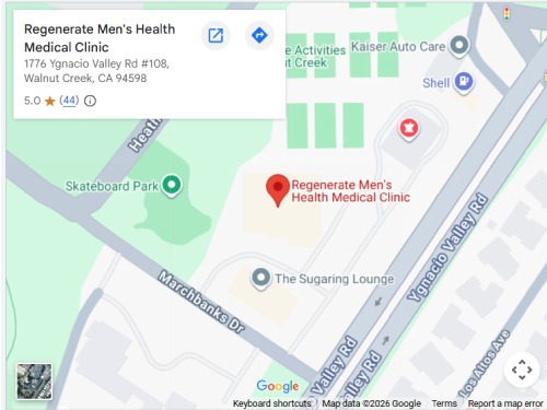 Get Directions to Regenerate Men’s Health Medical Clinic in Walnut Creek, CA